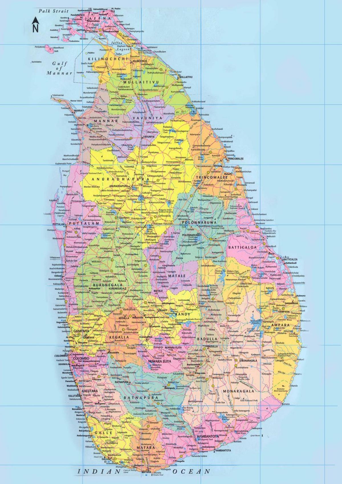 карта на Шри Ланка мапа на патот за напред sinhala