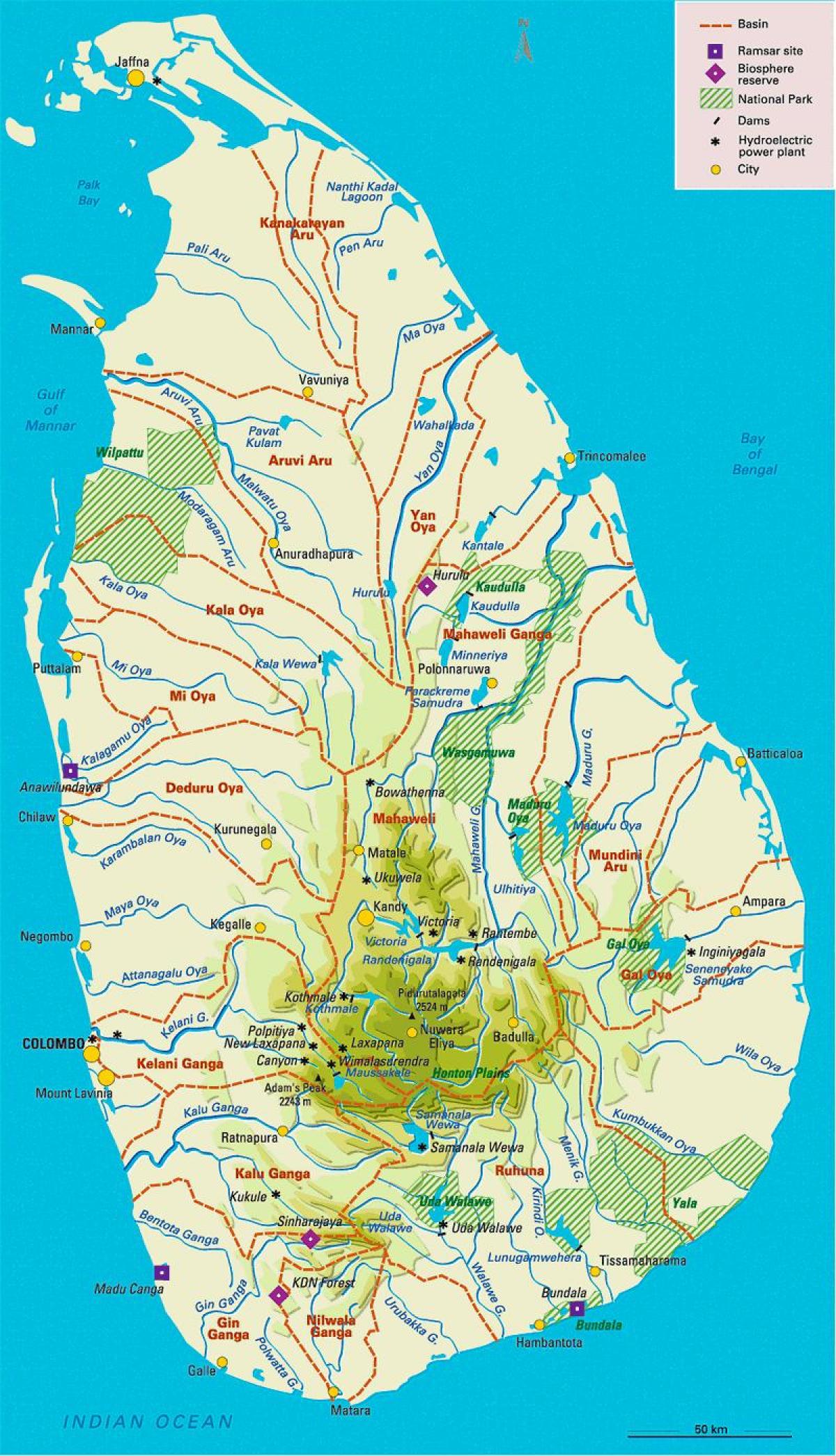Шри Lankan реки мапата во тамил