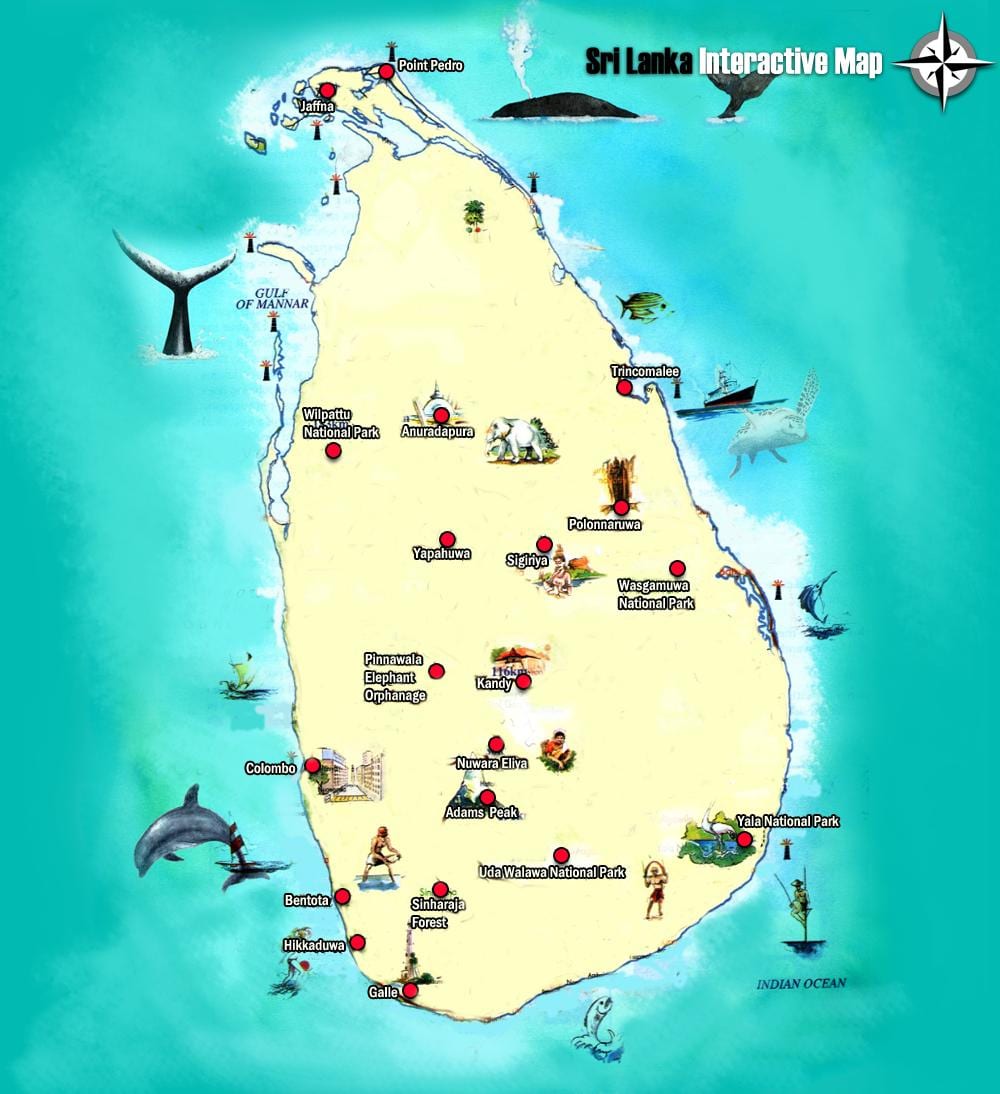 карта на jaffna Шри Ланка