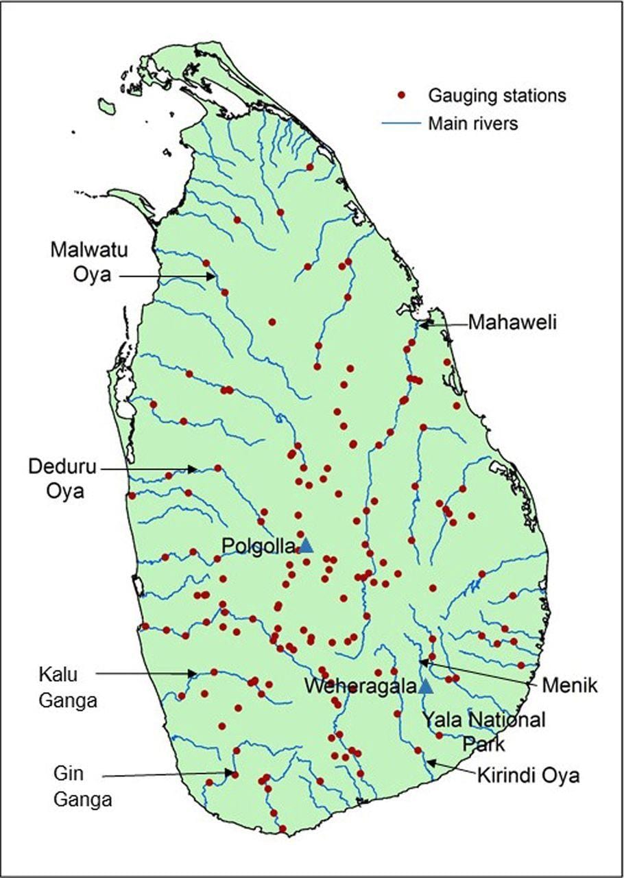 карта на mahaweli реката мапата Шри Ланка