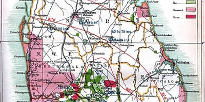 Карта на Цејлон Шри Ланка