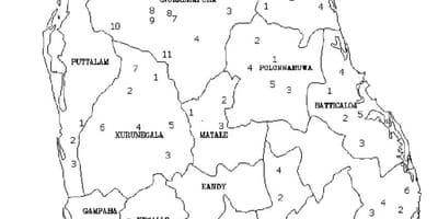Карта на Шри Ланка мапата црно и бело