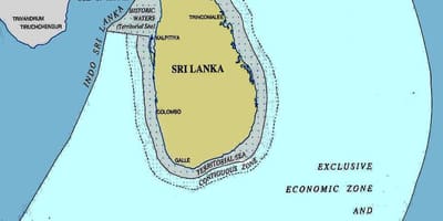 Карта на Шри Ланка море