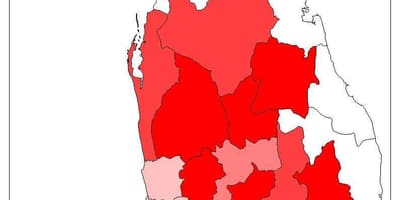 Шри Lankan населението мапа