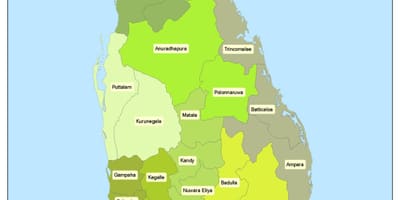 Шри Ланка област на мапата во sinhala