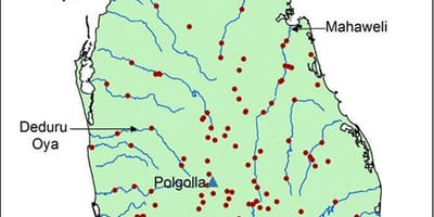 Карта на Шри Ланка ganga