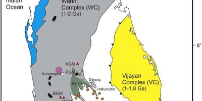 Карта на минерали во Шри Ланка