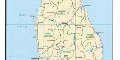 Карта на светот крајот Шри Ланка