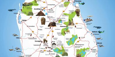 Туристички места во Шри Ланка мапа